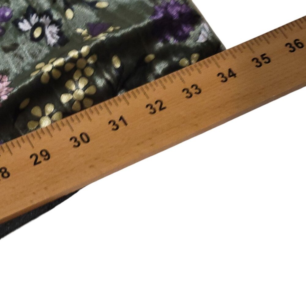 ModCloth Floral Pleated  Green Velvet Skirt 1X Gold Waistband Retro Fairycore - Picture 14 of 16